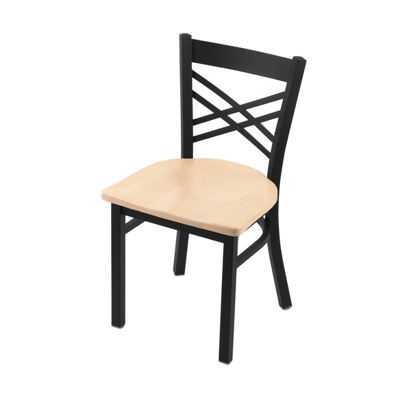620 Catalina 18" Chair with Black Wrinkle Finish and Natural Maple Seat
